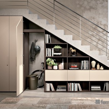 Sottoscala armadio + vani a giorno